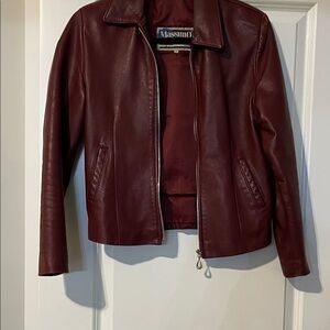 Italian  Deep Red Leather Jacket